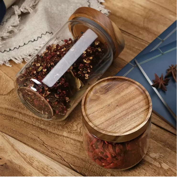 Birchwell Airtight Glass Jar With Wood Lit