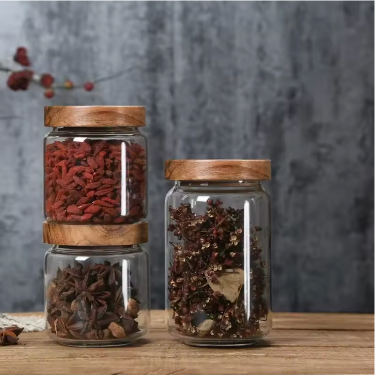 Birchwell Airtight Glass Jar With Wood Lit